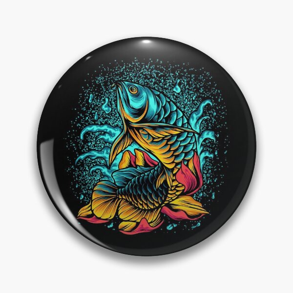 Item preview, Arowana Fish with Flowers and splash of water designed and sold by LilysGoodies.