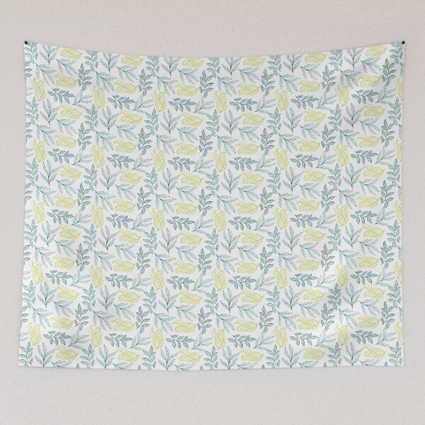 Item preview, Teal and Chartreuse Leaves Pattern designed and sold by Kalite.