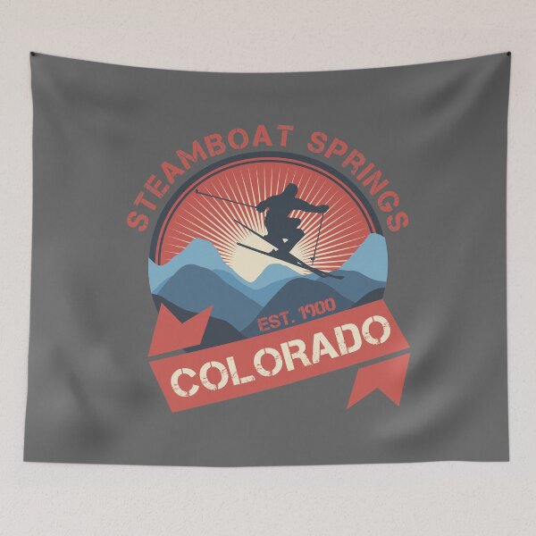 Item preview, Steamboat Springs Colorado Skiing Mountains Ski Skier Snowboard, Winter Sport, Vintage designed and sold by KittySSmith.