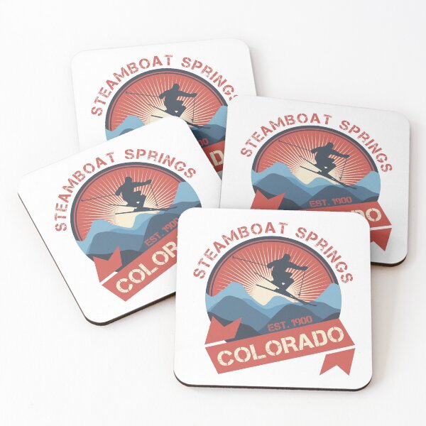 Item preview, Steamboat Springs Colorado Skiing Mountains Ski Skier Snowboard, Winter Sport, Vintage designed and sold by KittySSmith.