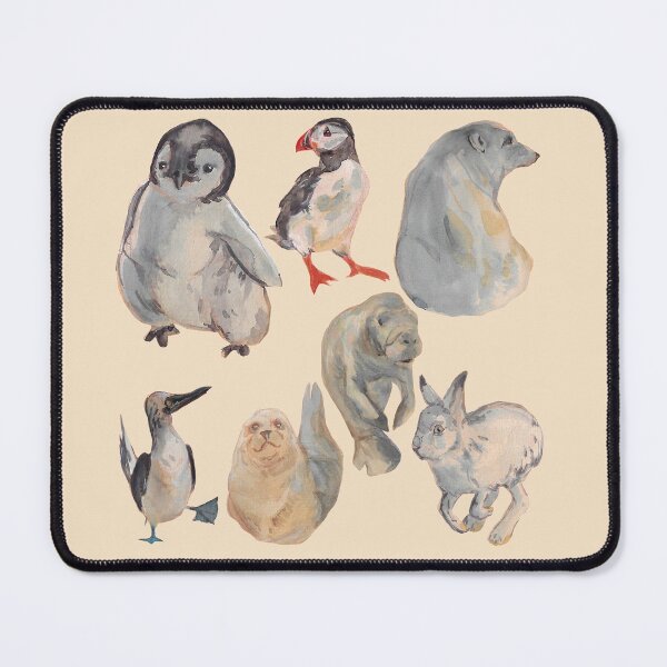 Item preview, collection of arctic animals drawn in watercolors designed and sold by captainringtail.