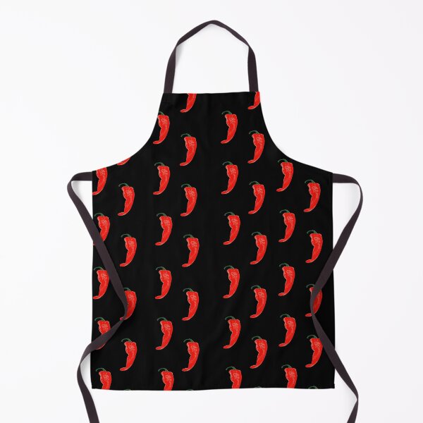 Chile apron on Black w/red selling trim