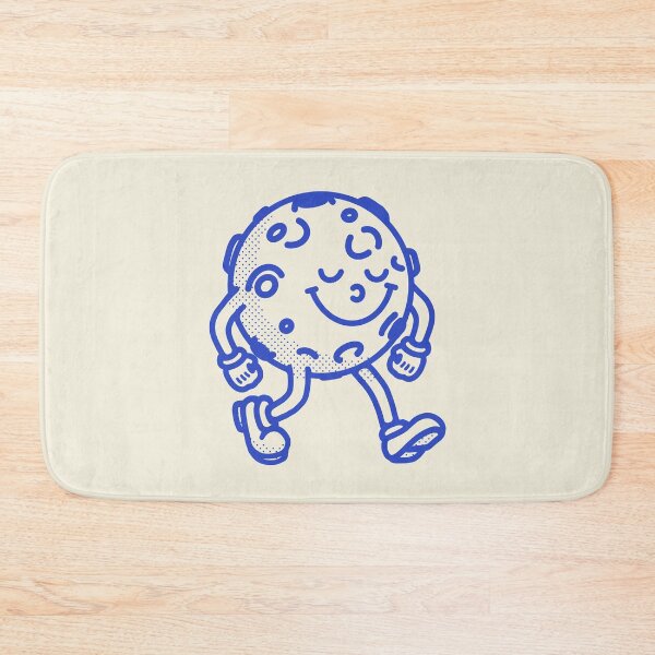 Item preview, Blue retro cartoon moon designed and sold by Studio Earthling.