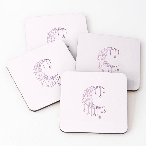 Item preview, Crescent Moon Pink Purple Flowers Floral Roses Rainbow Mandala  designed and sold by Simplyy  Unique.