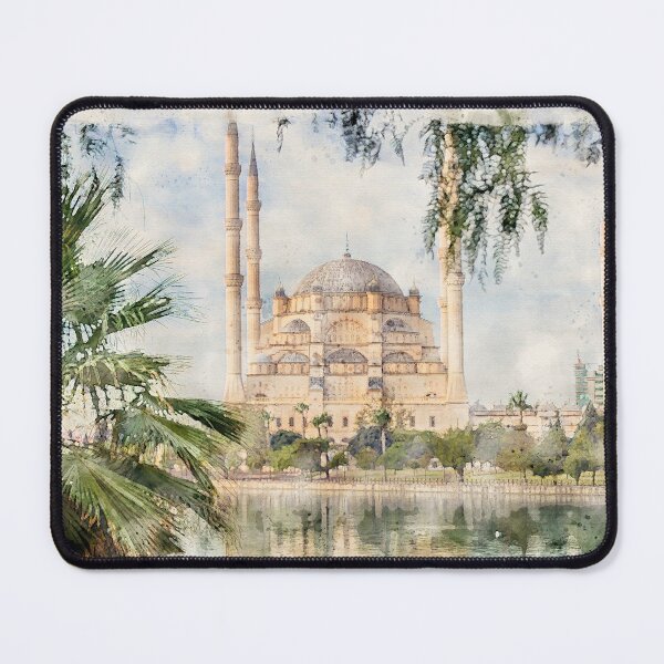 Item preview, Sabanci Central Mosque in Adana, Turkey watercolor illustration designed and sold by mitzobs.