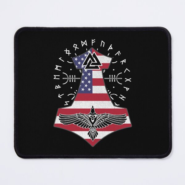Item preview, Viking American Flag Viking Thor Runes American Vikings designed and sold by Bommer20.