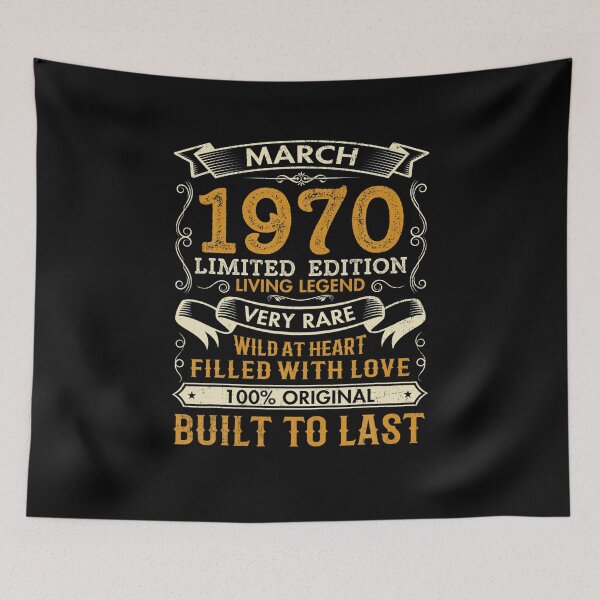 Item preview, March 1970 Shirt 51 Years Old 51st Birthday Gifts  designed and sold by MichaelWolcott.
