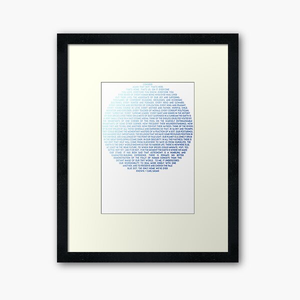 Pale Blue Dot - Carl Sagan Framed Art Print