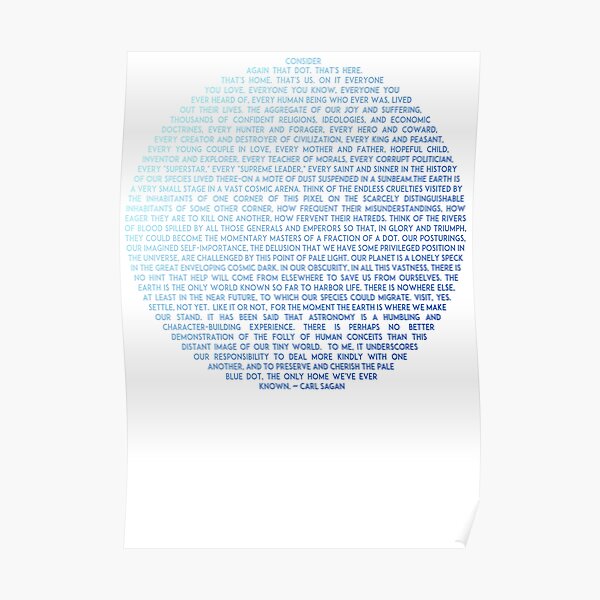 Pale Blue Dot Carl Sagan Poster By Catofnimes Redbubble   Poster,504x498,f8f8f8 Pad,600x600,f8f8f8.u2 