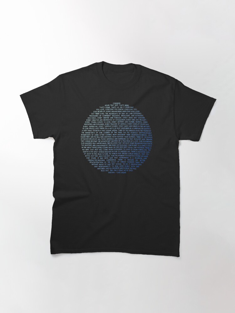 Thumbnail 3 von 7, Classic T-Shirt, Blassblauer Punkt - Carl Sagan | Originaldesign designt und verkauft von catofnimes.