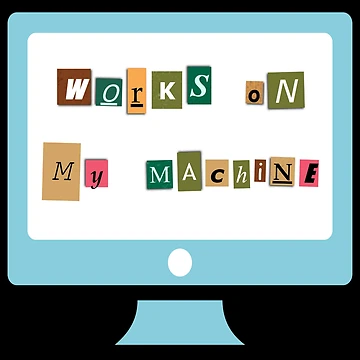 Artwork thumbnail, It Works on My Machine, Software Engineer, Computer Science, Fullstack Developer, Programming Humor, Dark by Max-Wear