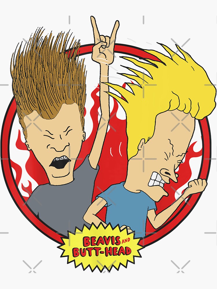 "Beavis And Butthead / Flames Graphic / Beavis And Butt-head" Sticker ...