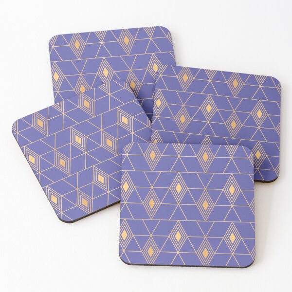 Item preview, Very Peri Golden Abstract Shapes designed and sold by SparrowLag.