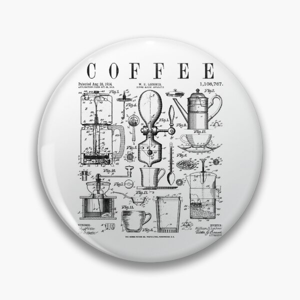 Item preview, Coffee Drinker Lover Caffeine Addict Vintage Patent Print designed and sold by GrandeDuc.