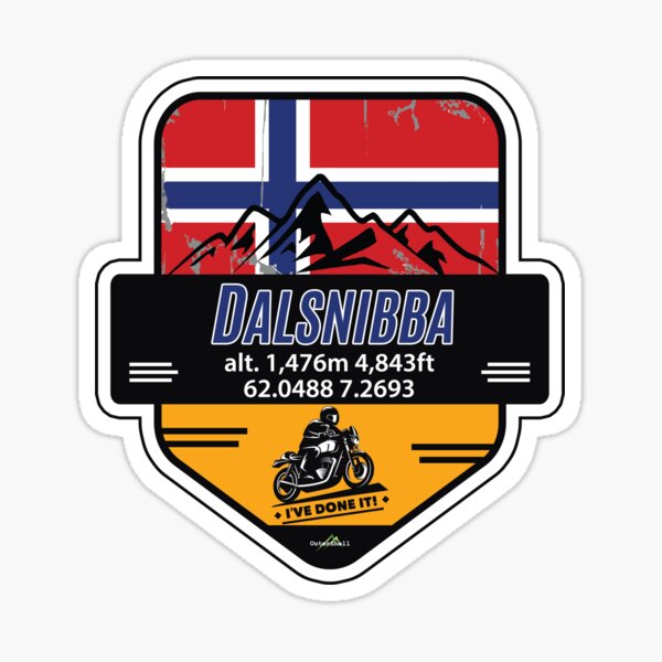 Item preview, Dalsnibba Geiranger Norway Motorcycle Ive Dont It! Sticker T-Shirt designed and sold by OuterShellUK.