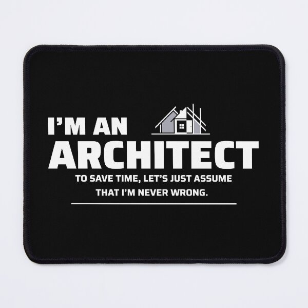 Vista previa del artículo con la obra «Arquitecto, estudiante de arquitectura, refrán divertido», diseñado y vendido por CuteDesigns1.