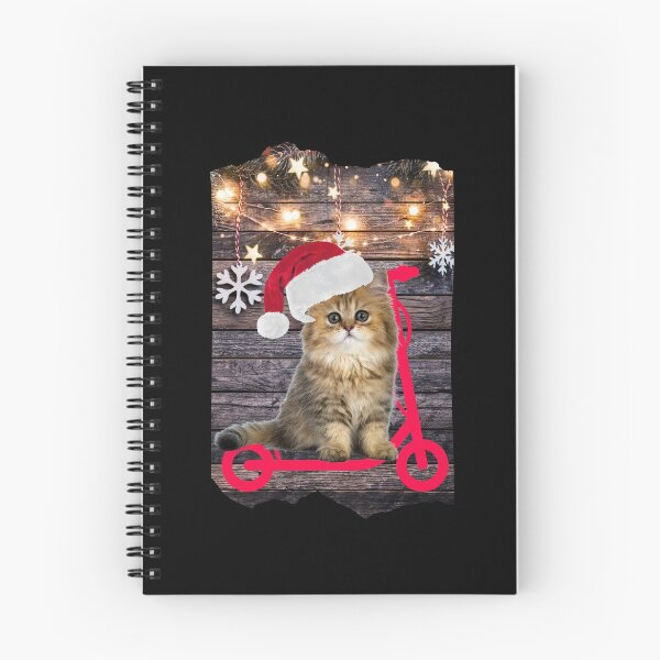 Item preview, Merry Christmas Kitty Cat on Scooter designed and sold by SkateGalaxy.