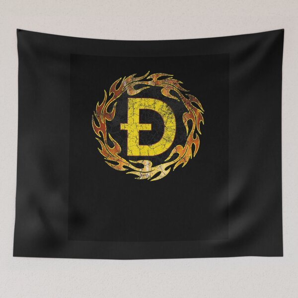 Item preview, Vintage Fire Hot Dogecoin DOGE Crypto Flame Logo T-Shirt designed and sold by shop   luisant.