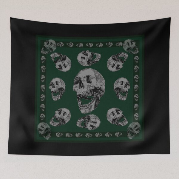 Item preview, Skull green and black_7k designed and sold by SueKnox.