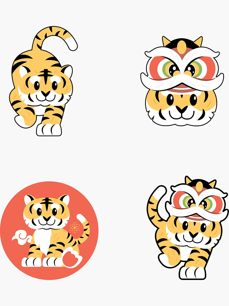 Lunar New Year Chinese new year 2022 Year of the Zodiac Tiger pack  Sticker for Sale by yenjustin