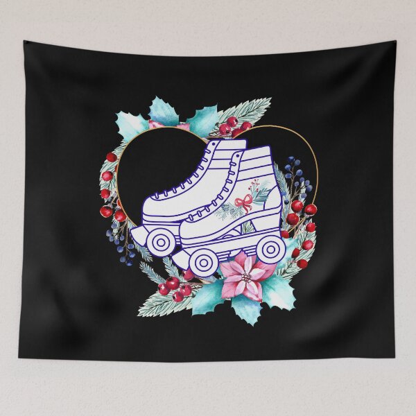 Item preview, Christmas Roller Skate Wreath with holly designed and sold by SkateGalaxy.