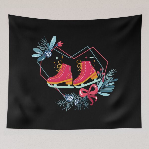 Item preview, Festive Christmas Ice Skates Wreath designed and sold by SkateGalaxy.