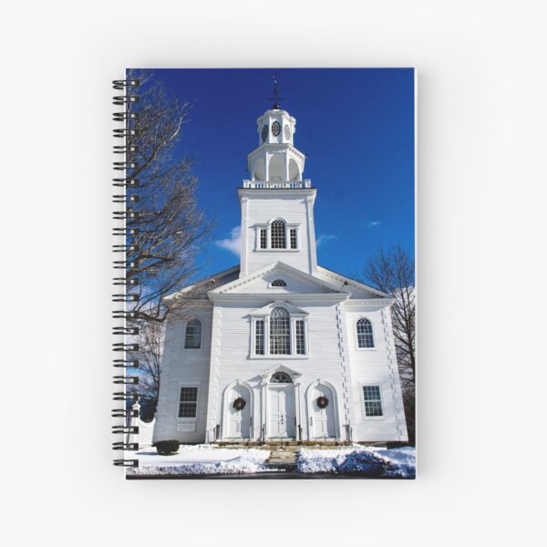 Old First Church in Snow Bennington Vermont Spiral Notebook