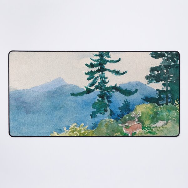 Aperçu de l'œuvre Peinture à l'aquarelle North Woods Club, Adirondacks (Le Tête-à-Tête interrompu) (1892) par Winslow Homer créée et vendue par Designedbysm.