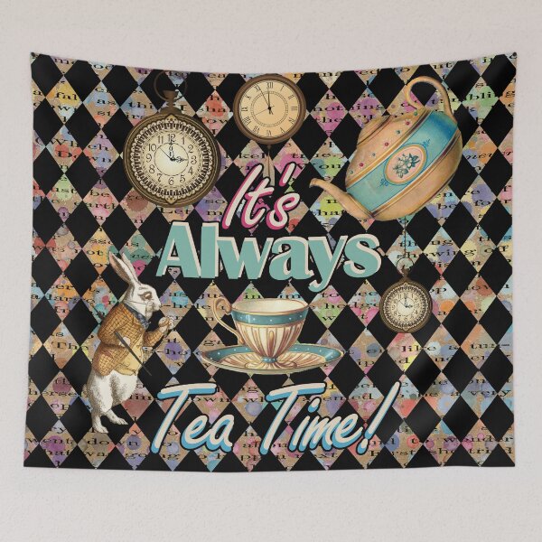 Item preview, It's Always Tea Time! - Colorful Watercolor - Alice In Wonderland designed and sold by maryedenoa.