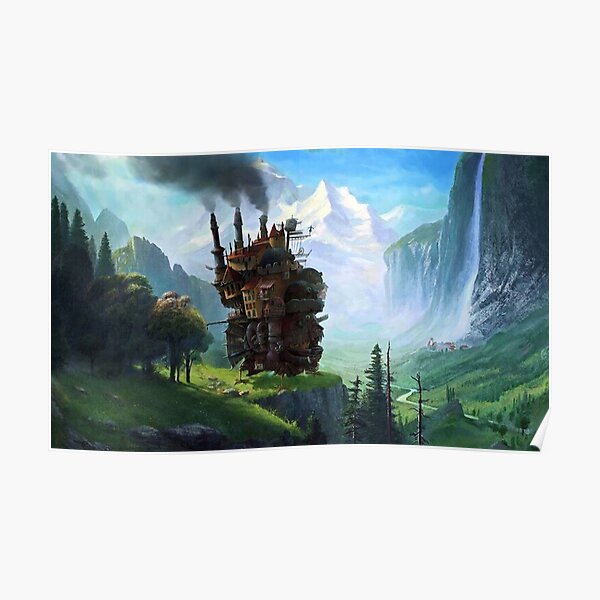 Esthétique Moving Castle En Forêt Poster