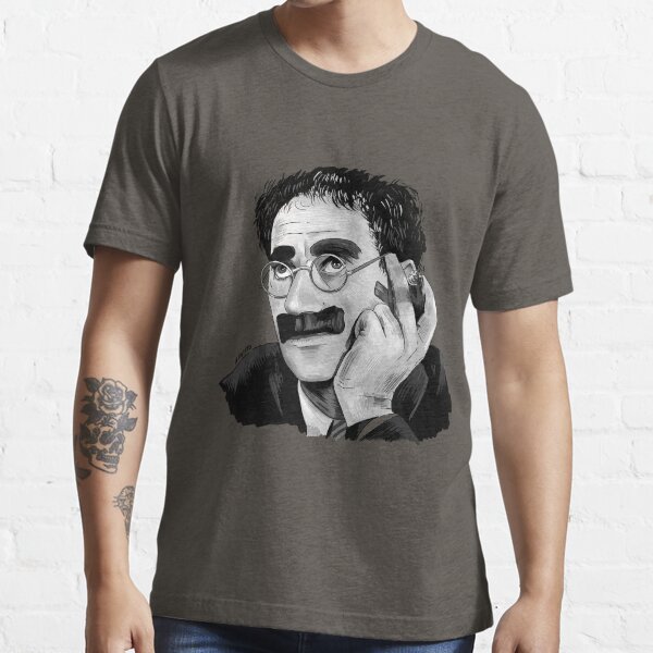 Vista previa del artículo con la obra «Ilustración de retrato de Groucho Marx por Burro», diseñado y vendido por burrotees.