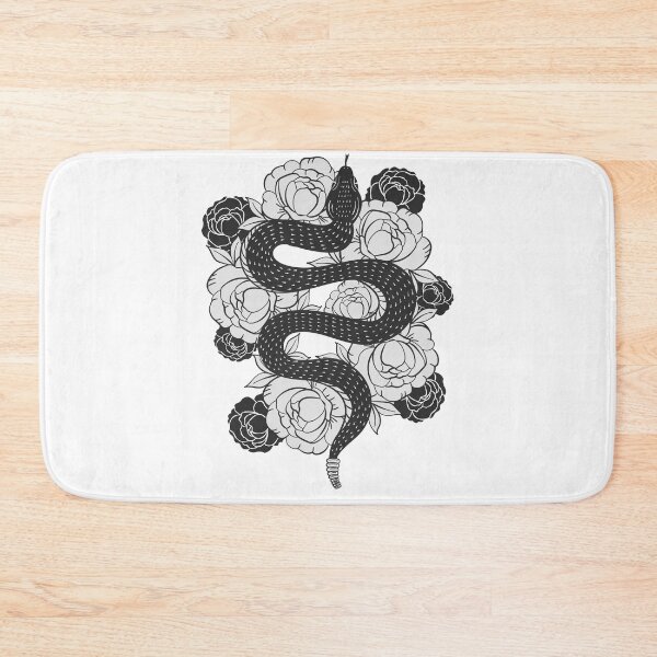 Item preview, gothic floral snake tattoo designed and sold by bisly.