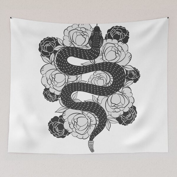 Item preview, gothic floral snake tattoo designed and sold by bisly.