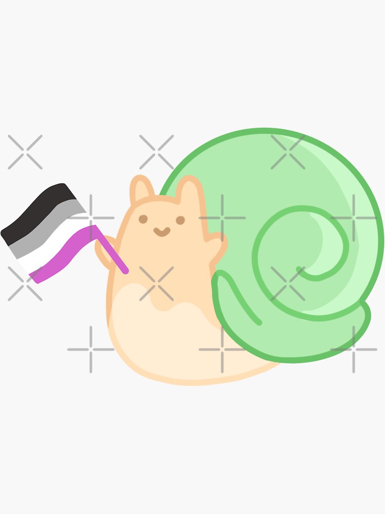 "Asexual Rights Snail" Sticker for Sale by ArtographyGT Redbubble