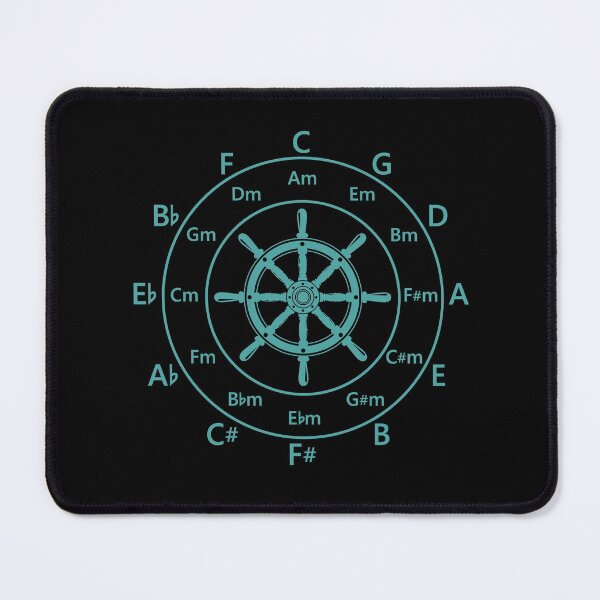 Item preview, Circle of Fifths Ship Steering Wheel Teal designed and sold by nightsworthy.