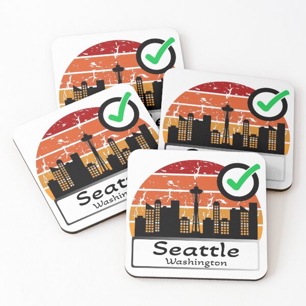 Item preview, seattle washington united states of america Skyline vintage  designed and sold by WhereIsTravis.