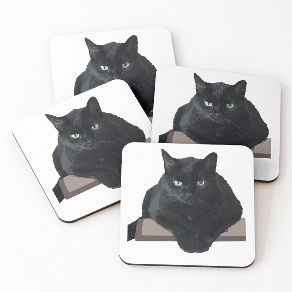 Artikelvorschau, Farbblock Schwarze Katze entworfen und verkauft von doodle-mittens.