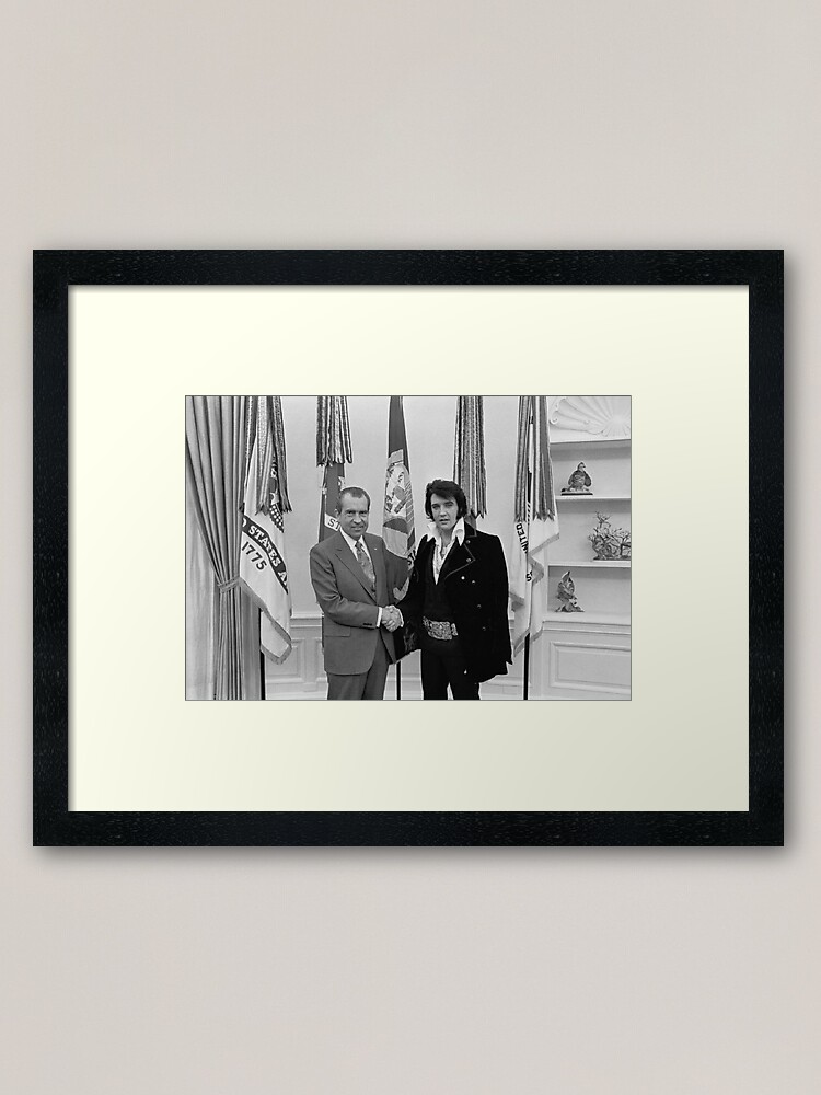 Nixon And Elvis Framed Art Print By Ryanolife Redbubble