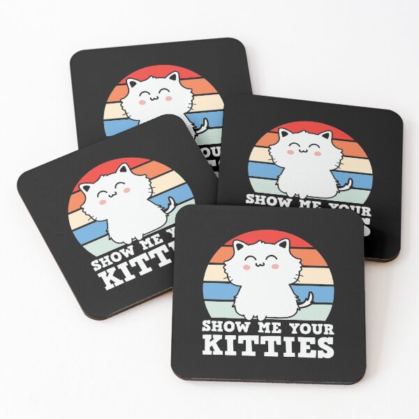 Item preview, Show Me Your Kitties Retro Cat Pun designed and sold by jonrdesign.