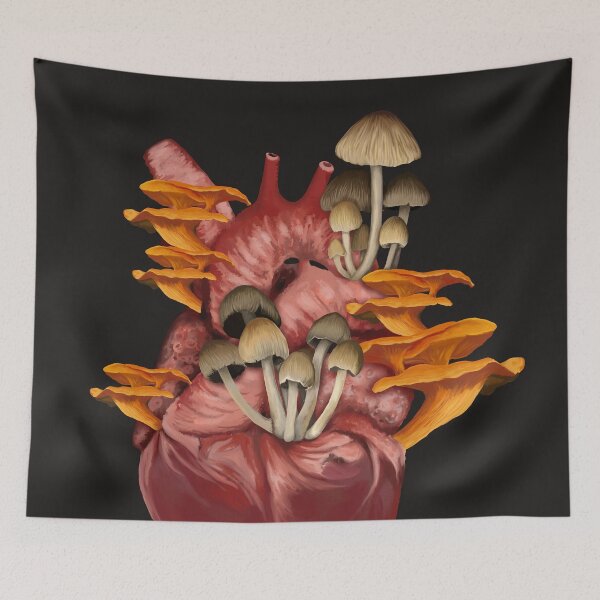 Item preview, Mushroom Heart - Anatomical Heart with Fungi designed and sold by BoyPilot Goods.