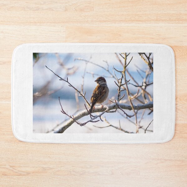 Item preview, House Sparrow ( Passer Domesticus ) in snowy tree designed and sold by emergentdesigns.