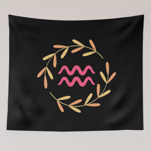 Item preview, Floral Aquarius Zodiac Sign designed and sold by Hellofriendco.