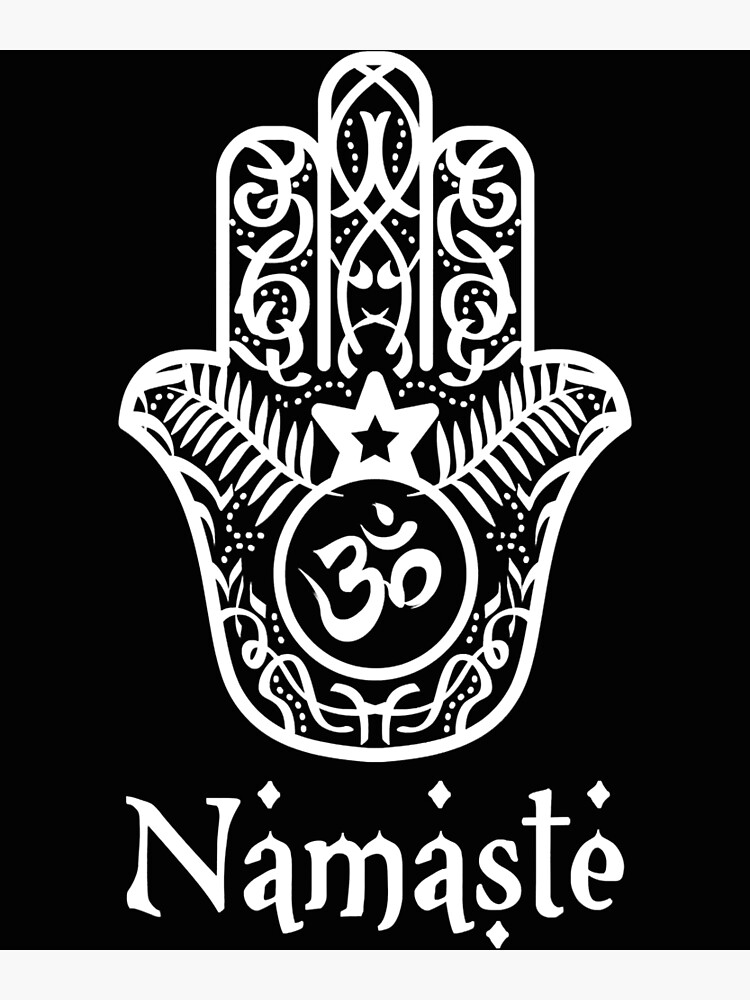 Yoga Namaste Hamsa Art Poster and Print Text Quotes Artwork Canvas