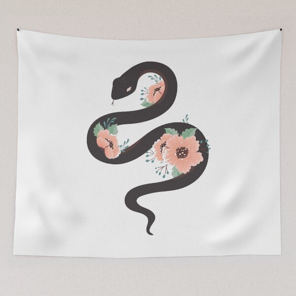 Item preview, gothic floral snake tattoo with roses designed and sold by bisly.