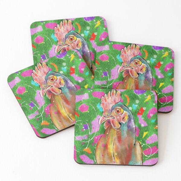 Item preview, Bright fun Chicken acrylic painting designed and sold by CharlieCreates.