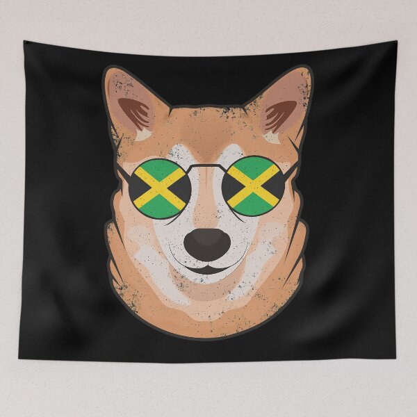 Item preview, Copy of Vintage Patriotic Shiba Inu Jamaican Flag designed and sold by feether-store.