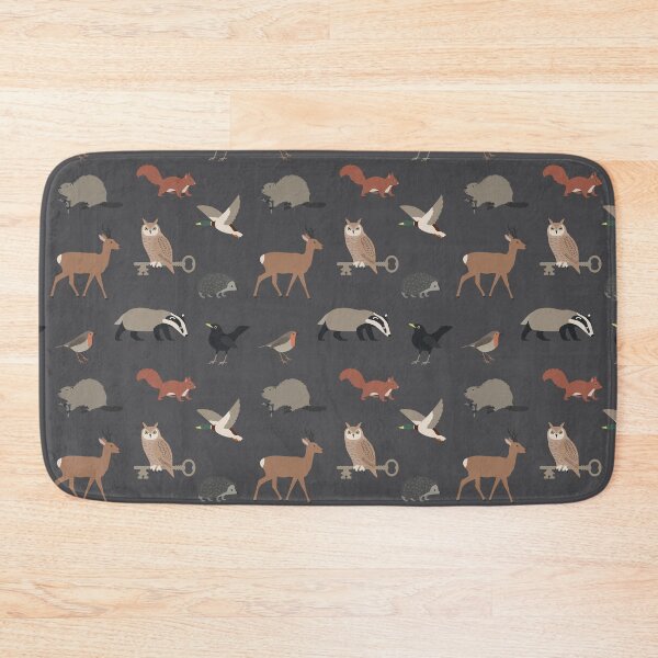 Item preview, Forest animals seamless pattern on grey background designed and sold by Darina Gulbina.