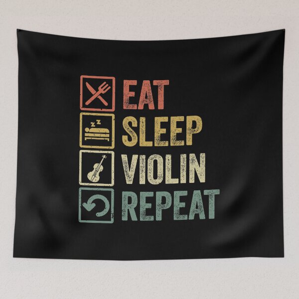 Item preview, Funny eat sleep violin repeat retro vintage gift designed and sold by HN-ART.
