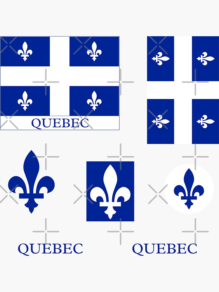 "Flag of Quebec with name Quebec" Sticker by No1CanadaDesign Redbubble