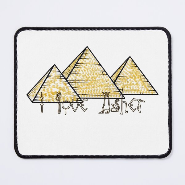 Item preview, " I Love Asher " In Hieroglyphics / Egyptian Hieroglyphics And Pyramids / Valentines Day New Year Birthday And Christmas Gift For Your Lover designed and sold by Man Of Pixels.